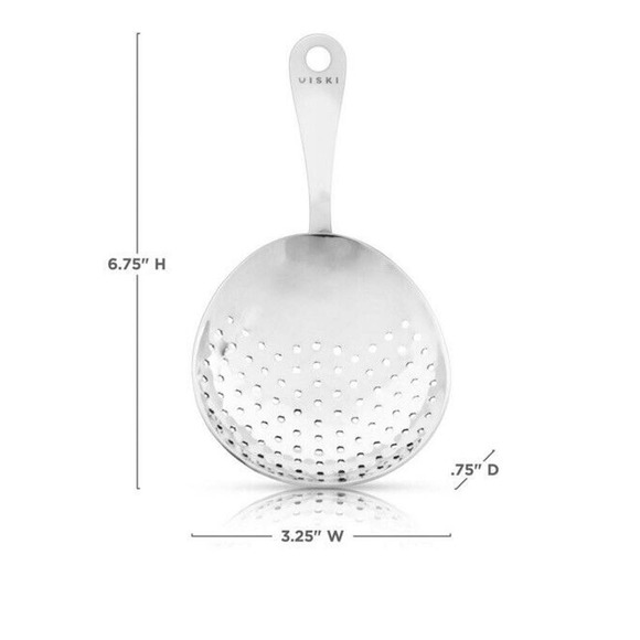 Viski Professional Stainless Steel‎ Julep Strainer- Cocktail Mixing Bar Tool - Picture 3 of 4